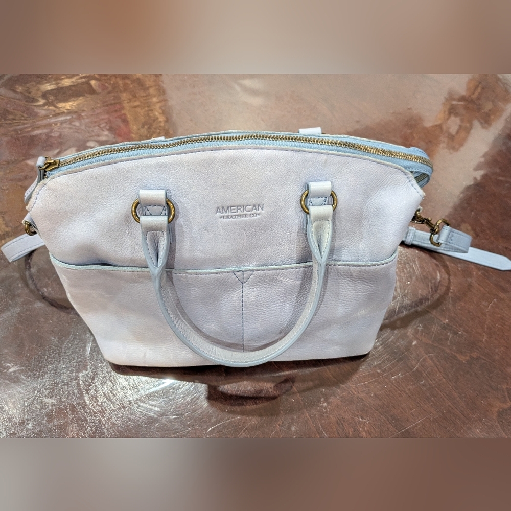 American Leather Co. Light Blue Shoulder Bag